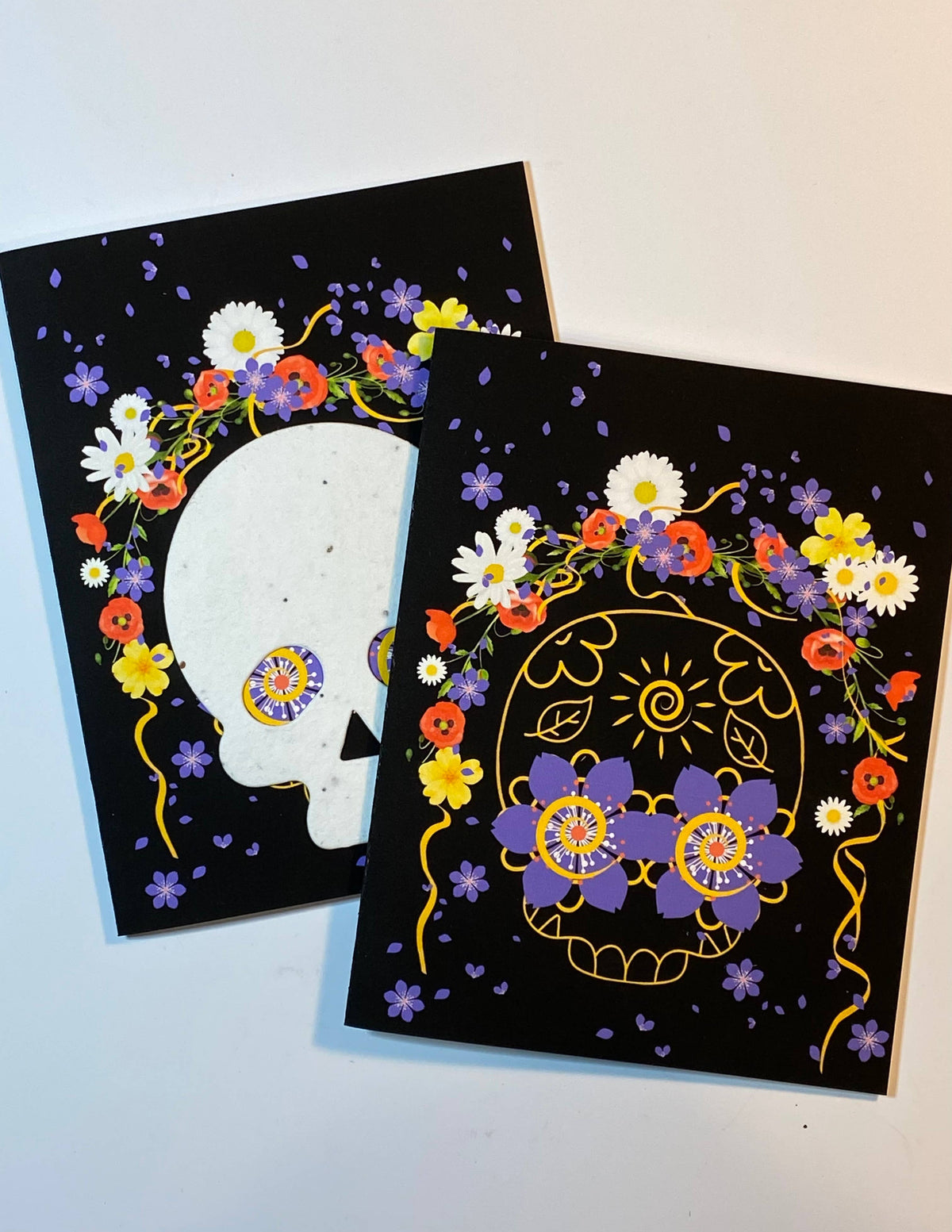 The Raven’s Edge Studio - Plantable Sugar Skull Card: Eco Friendly Witchy Halloween