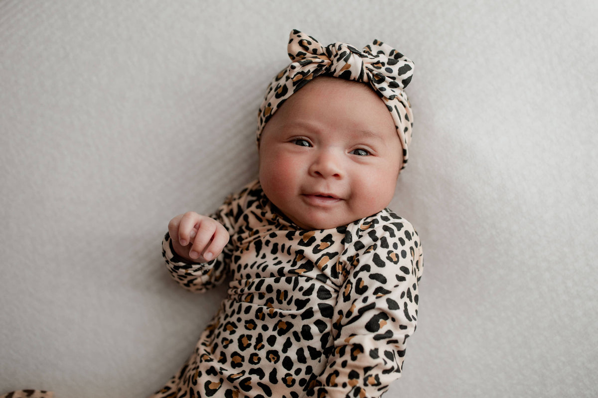 Three Little Tots - Leopard Knotted Gown — alternate product image, view 10