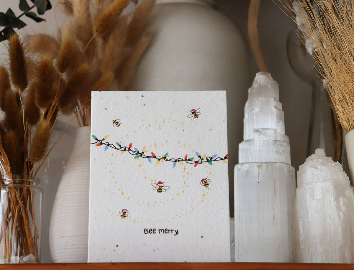 The Raven’s Edge Studio - Plantable Christmas Card: Eco Friendly Holiday, Bee Merry