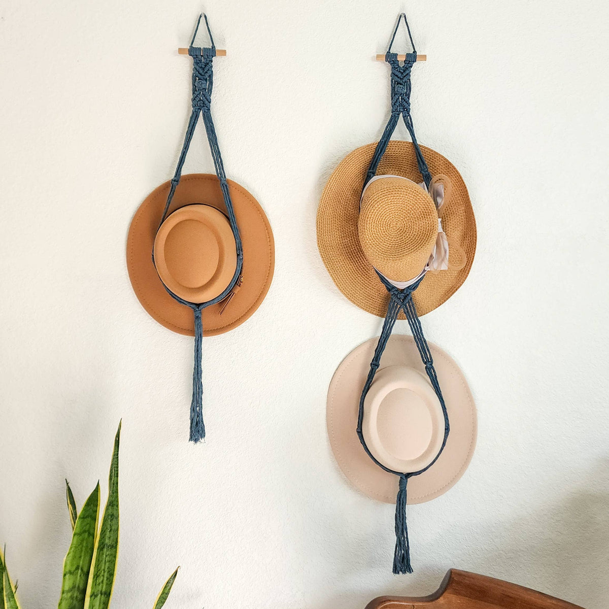 Handmade By Uruba - Macrame Hat Hanger, Wall Mounted Hat Display and Organizer — alternate product image, view 12