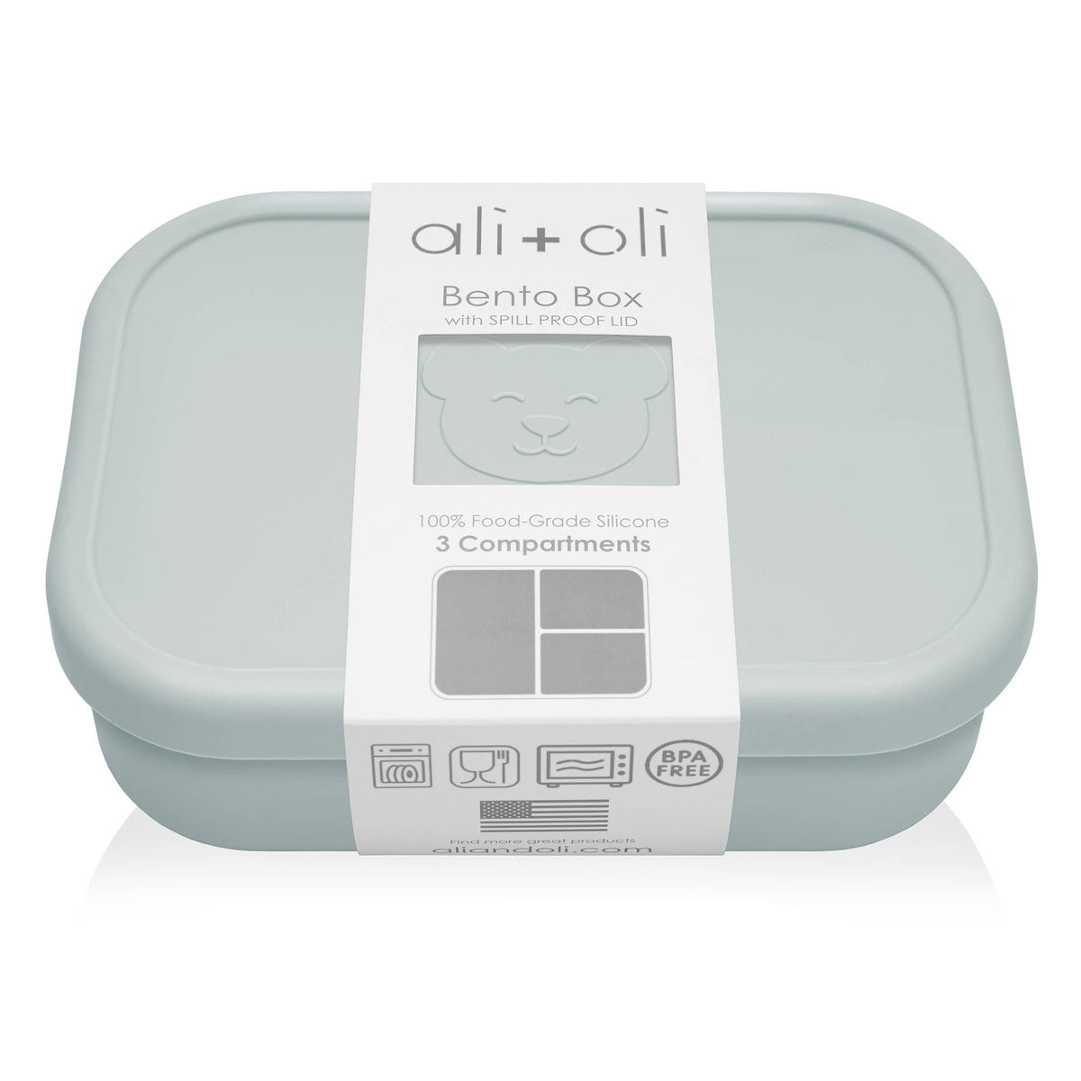 Ali+Oli - Ali+Oli Leakproof Silicone Bento Box (Blue) Back to School
