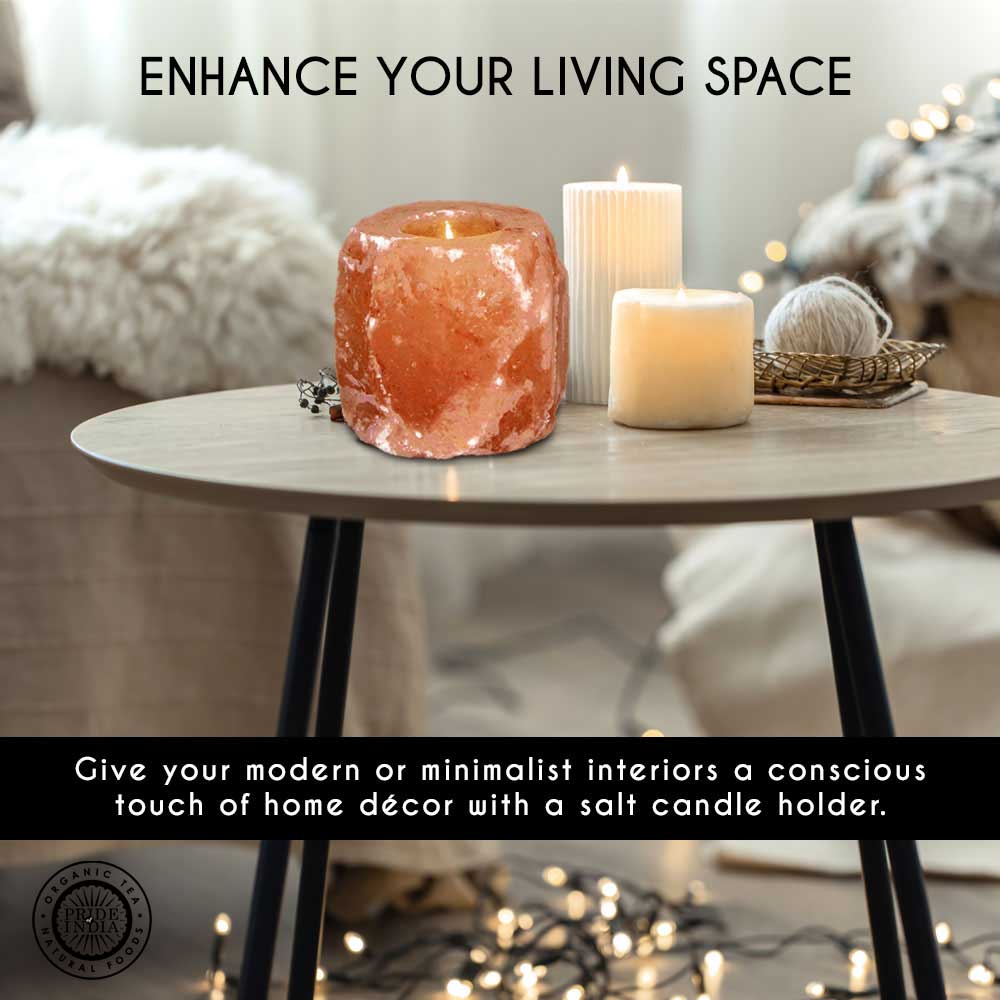 PRIDE INDIA BRANDS - Himalayan Pink Salt Tea Light Holder by Pride of India