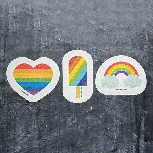 Set of 3 LGBTQ+ Pride Pop-up Sponges (Heart, Popsicle & Rainbow)