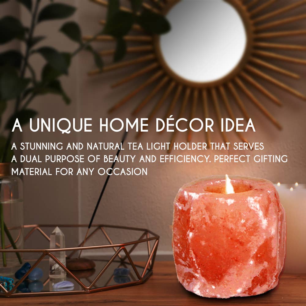 PRIDE INDIA BRANDS - Himalayan Pink Salt Tea Light Holder by Pride of India