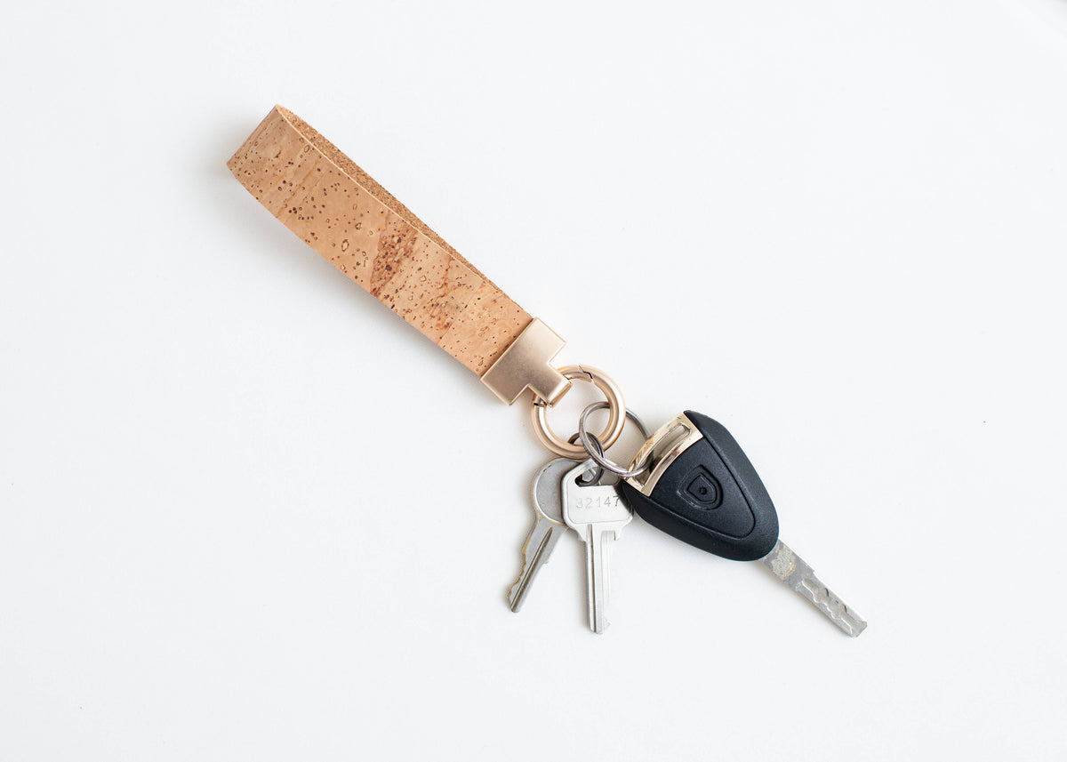 KORK & Inspired by KORK - Cork Key Chain w/FOB attachment--Natural