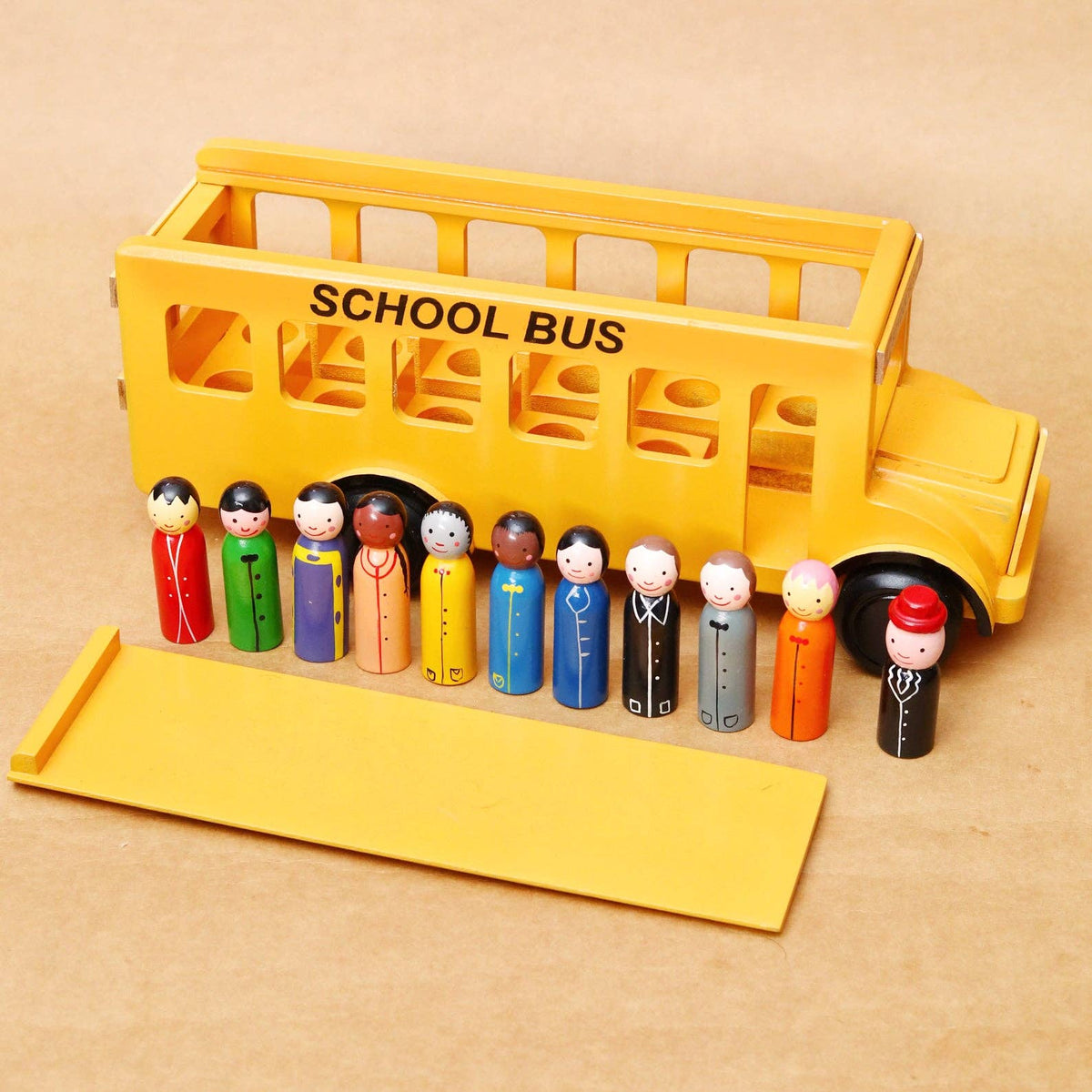 Mr. Ellie Pooh - Wooden School Bus with Children — alternate product image, view 3
