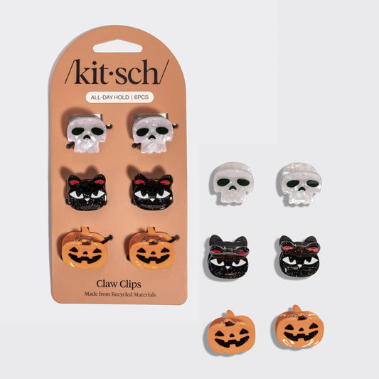 KITSCH - Set de 6 mini pinzas para el cabello - Halloween Squad