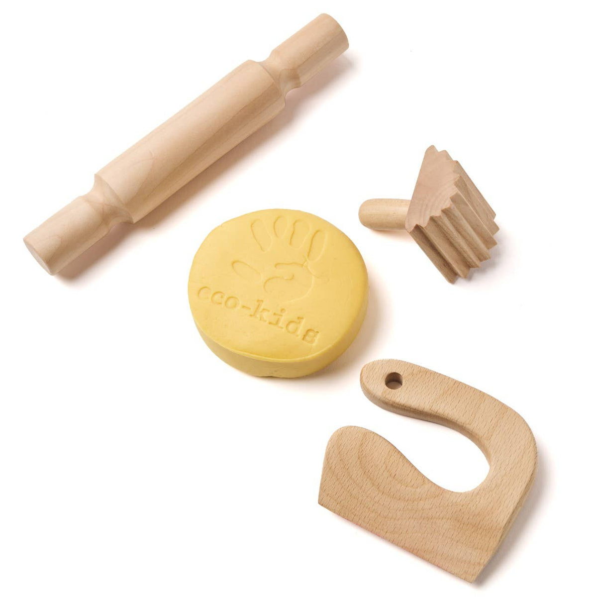 elseware unplug - Eco-Dough Wooden Tools - 12 Assorted, All-Natural, Kid-Safe