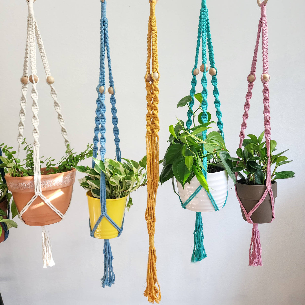 Handmade By Uruba - Boho Macrame Beaded Plant Hanger for Indoor & Outdoor Use — alternate product image, view 3