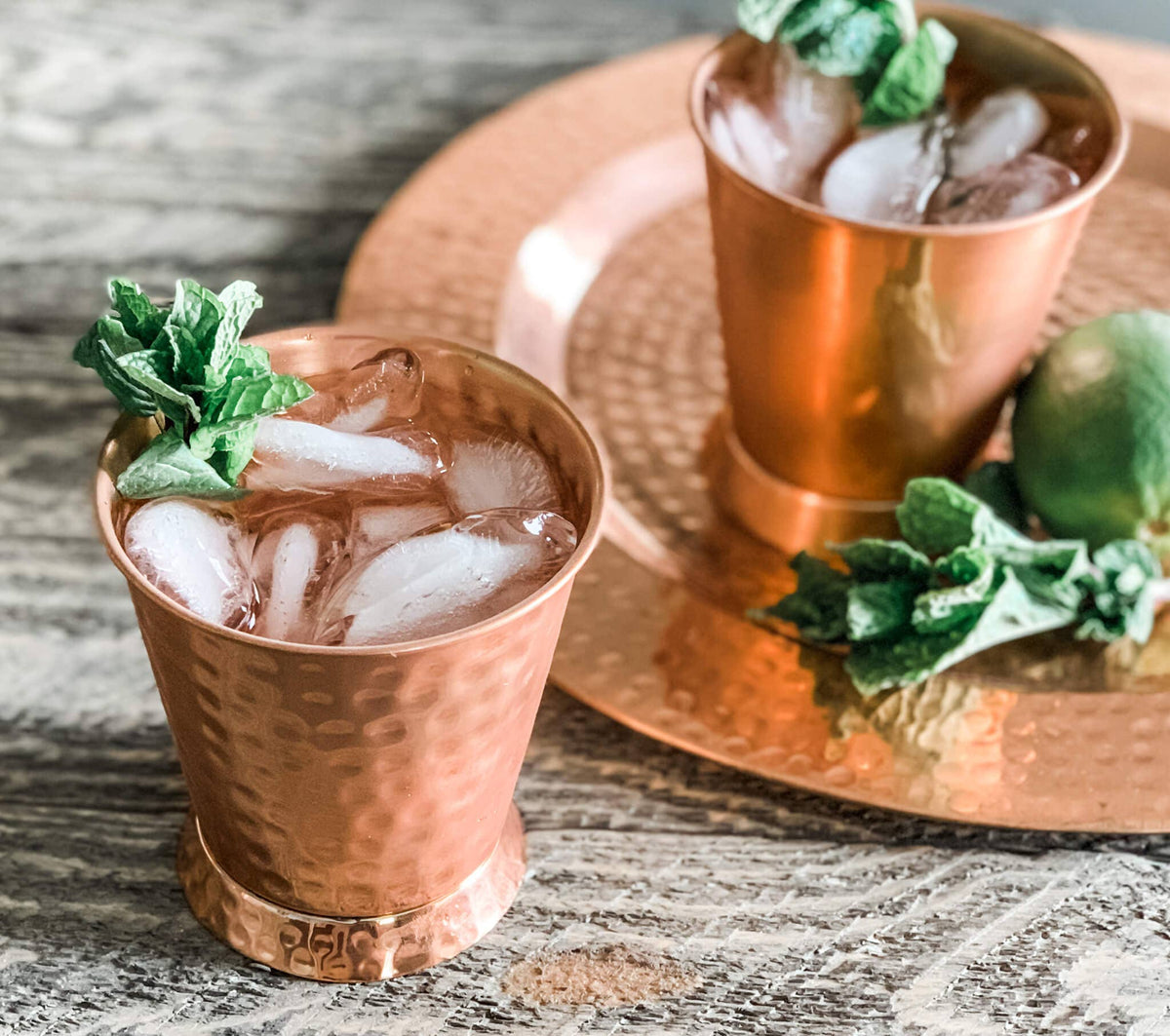 Copper Mug Company - Julep Hammered: 14oz Solid Copper Cup for Mint Juleps by Cop