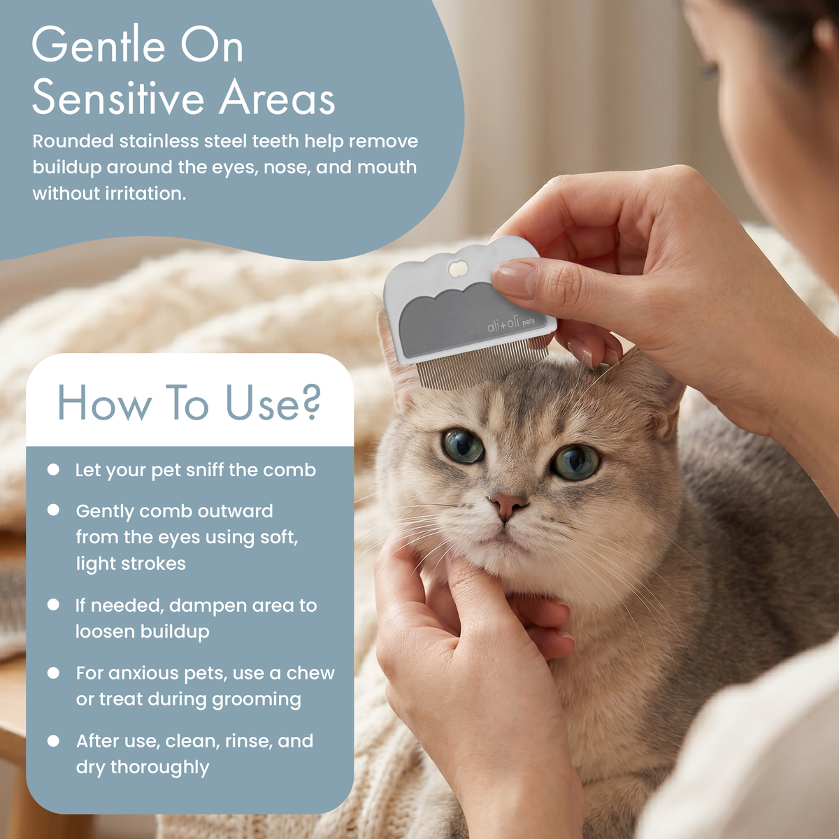 Ali+Oli - Ali+Oli Pets Eye & Face Grooming Comb for Dogs & Cats