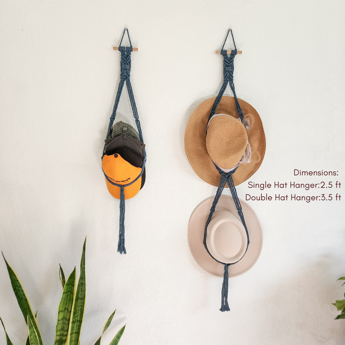Handmade By Uruba - Macrame Hat Hanger, Wall Mounted Hat Display and Organizer — alternate product image, view 13