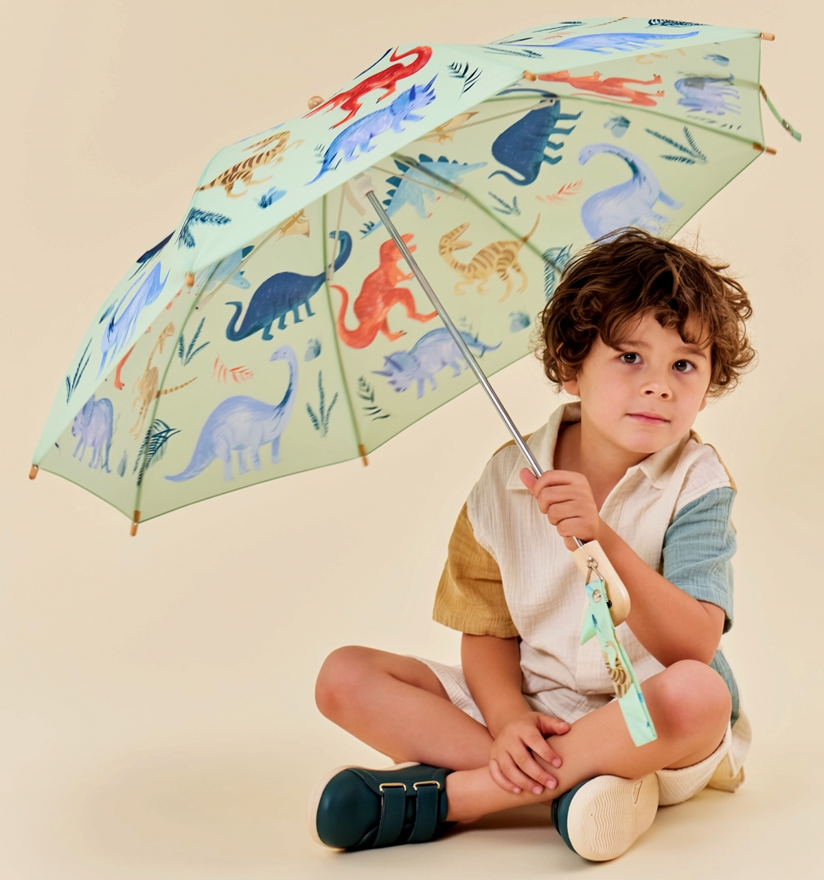Original Duckhead USA - Enviamos desde EE. UU. - Paraguas infantil ecológico de rayas arcoíris de Meri Meri