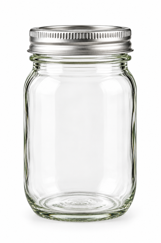 Everyday Supply Co 8 oz glass mason jar, clear eight-ounce mini mason jar with metal screw-on lid