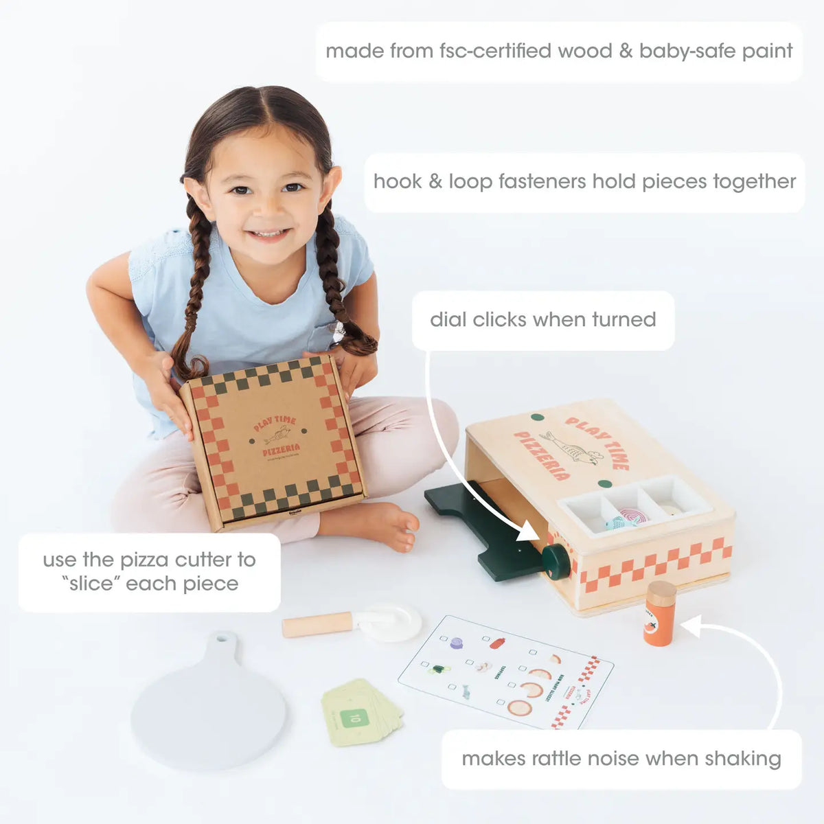 Wooden Pizza Oven Set - Pretend Play Kitchen Toy Ages 3+
