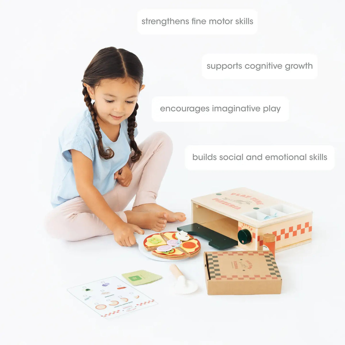 Wooden Pizza Oven Set - Pretend Play Kitchen Toy Ages 3+