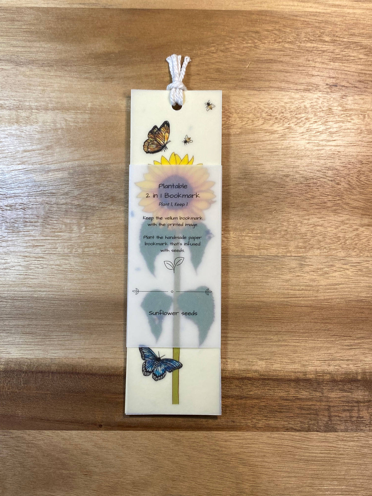 The Raven’s Edge Studio - Plantable Bookmark: 2 in 1 Eco Bookmark, Sunflower Seeds