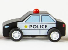 Jack Rabbit Creations Wooden Toy Cars - black white wooden police car