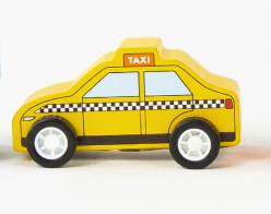 Jack Rabbit Creations Wooden Toy Cars - yellow wooden taxi car