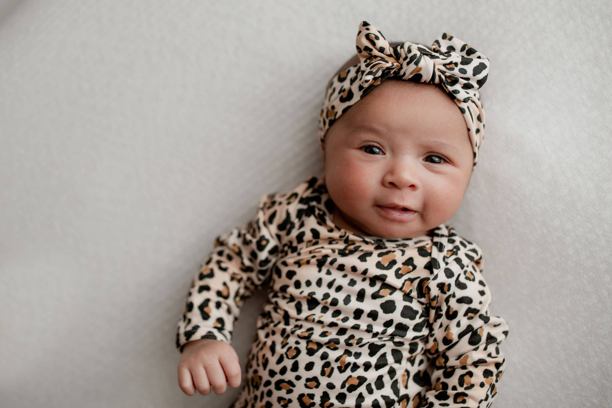 Three Little Tots - Leopard Knotted Gown — alternate product image, view 8