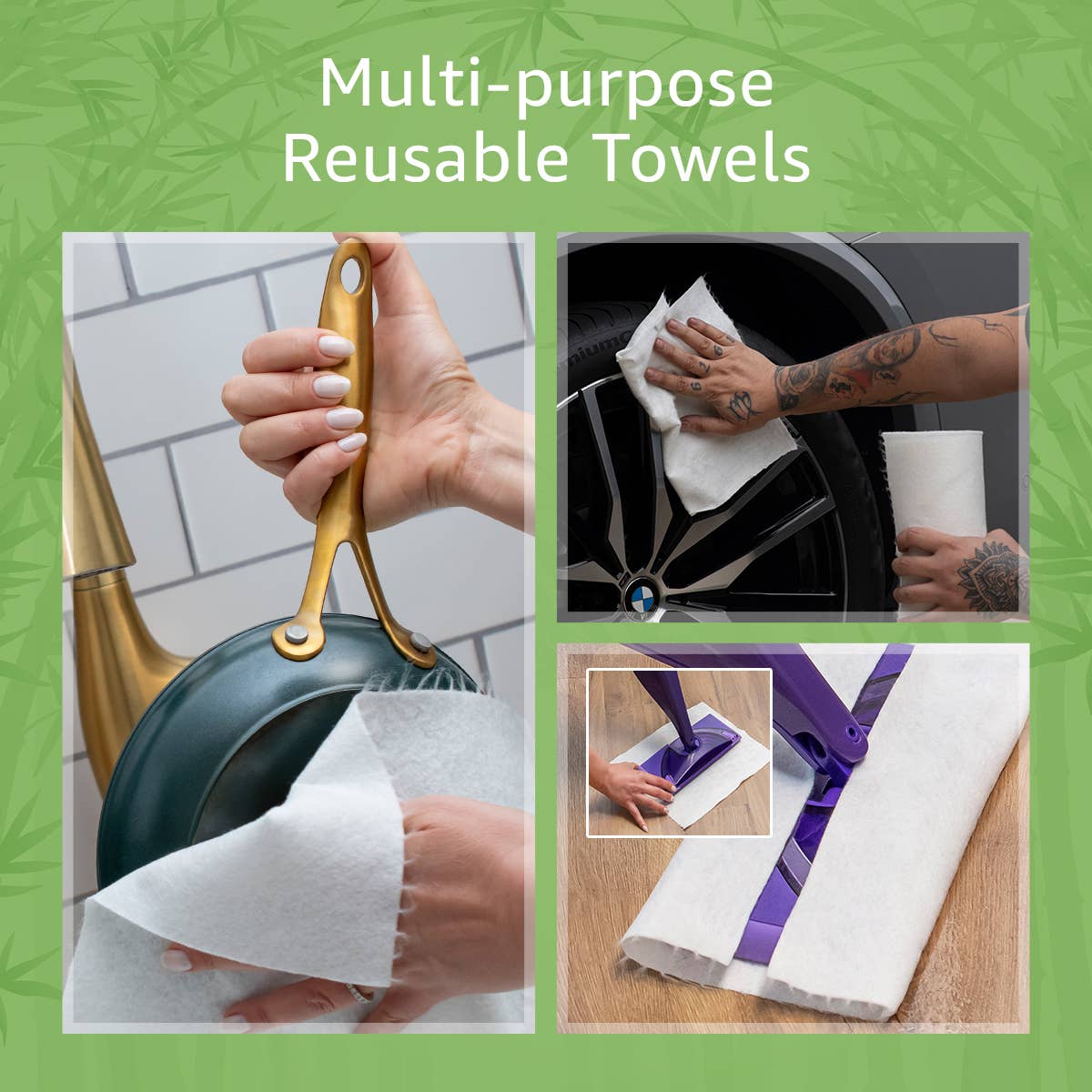 Ibambo Reusable Bamboo Paper Towels - 2 Rolls - 40 Sheets