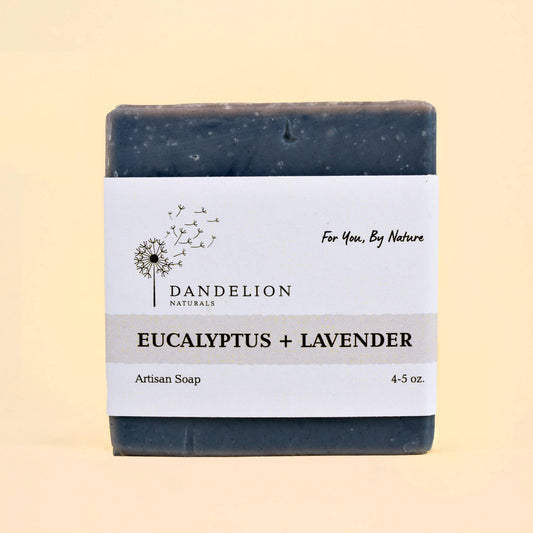 Dandelion Naturals - Jabón en barra de eucalipto y lavanda | Jabón en barra solo con aceites esenciales