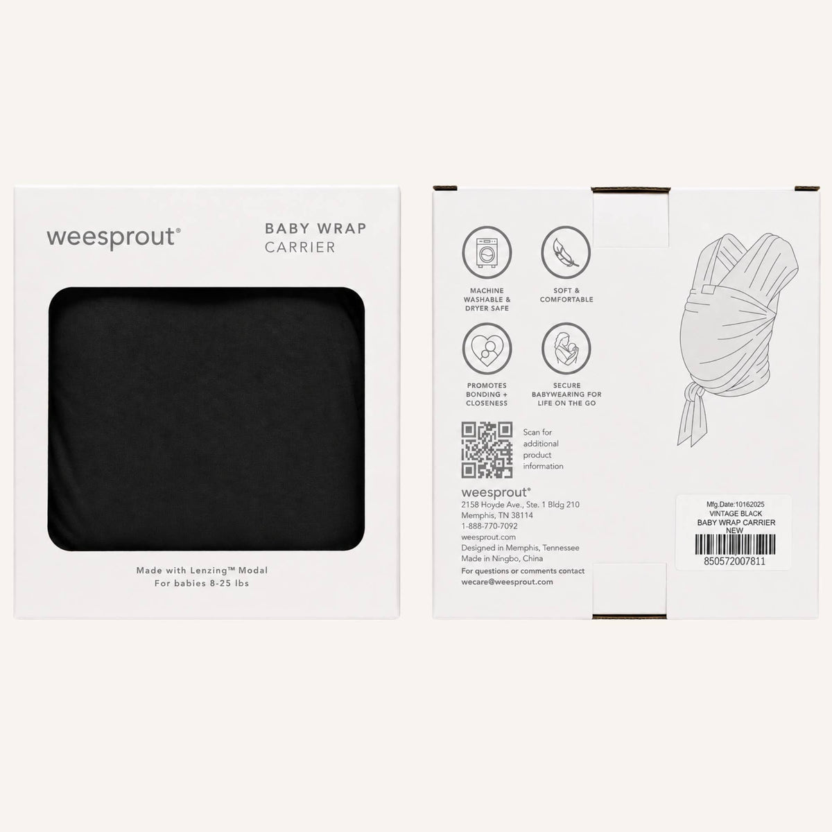WeeSprout - Baby Wrap Carrier – Soft TENCEL™ Modal Baby Carrier — alternate product image, view 12