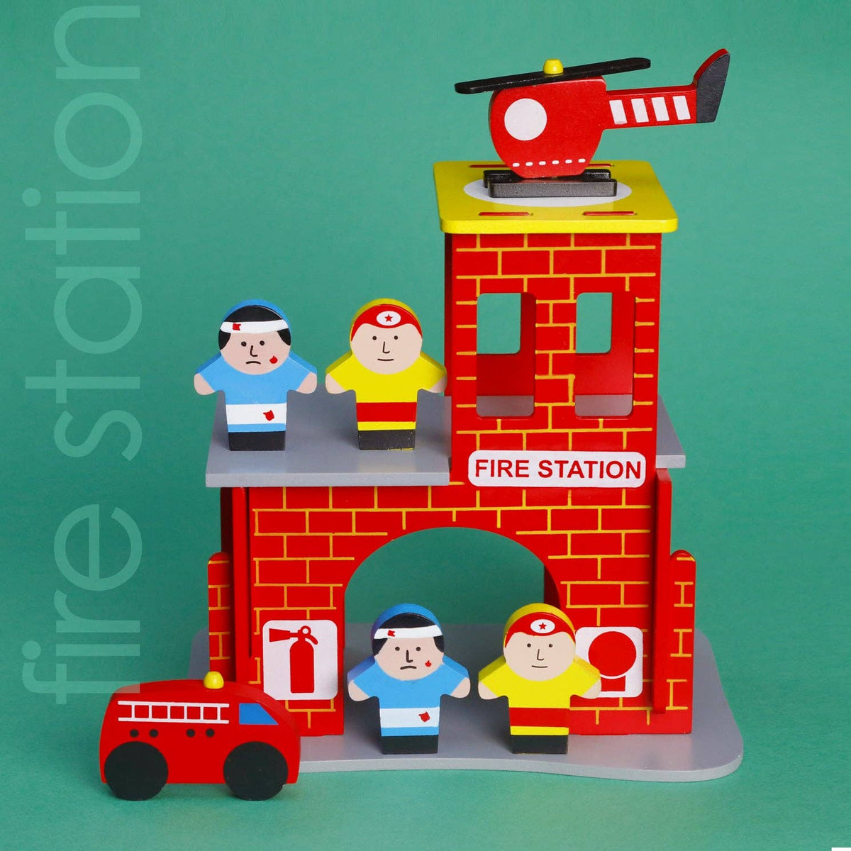 Mr. Ellie Pooh - Wooden set - Fire Station