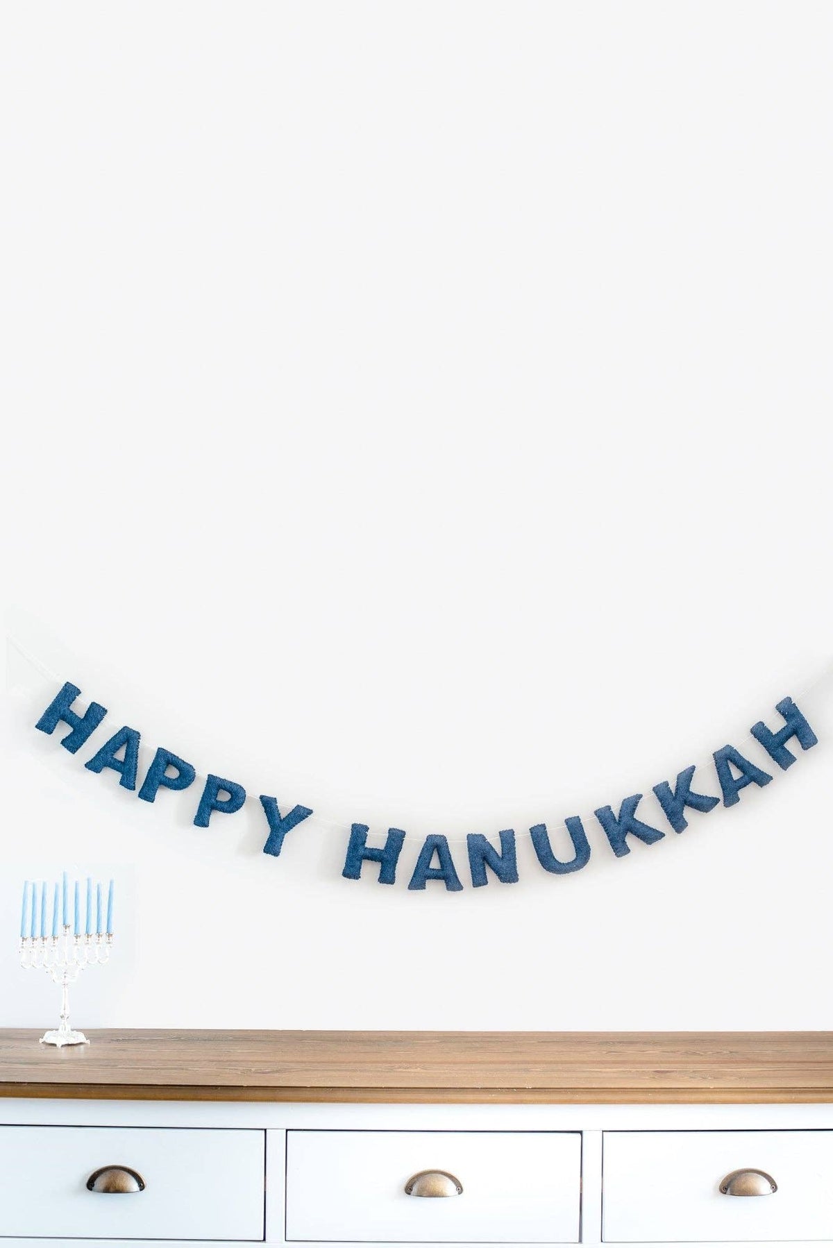 Nivas - Happy Hanukkah Banner (Navy)