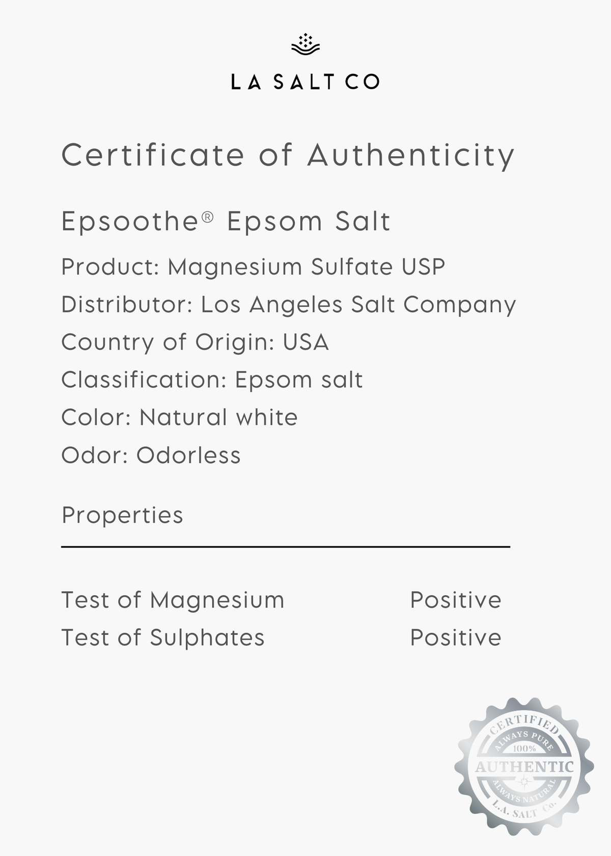 Los Angeles Salt Company - Epsom Salt