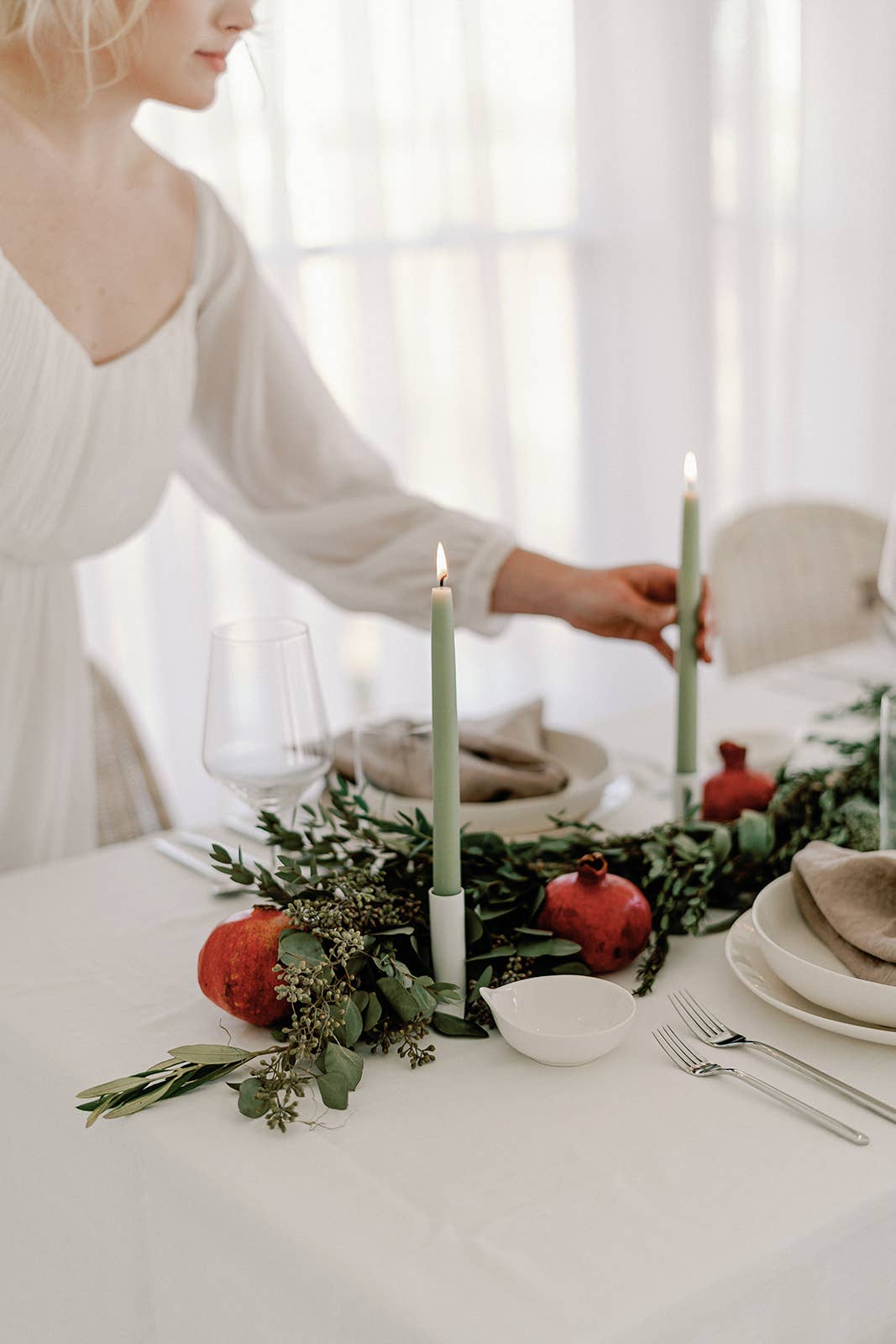 Mo&Co Home -  Eucalyptus | Dipped Beeswax Taper Candles | All Natural