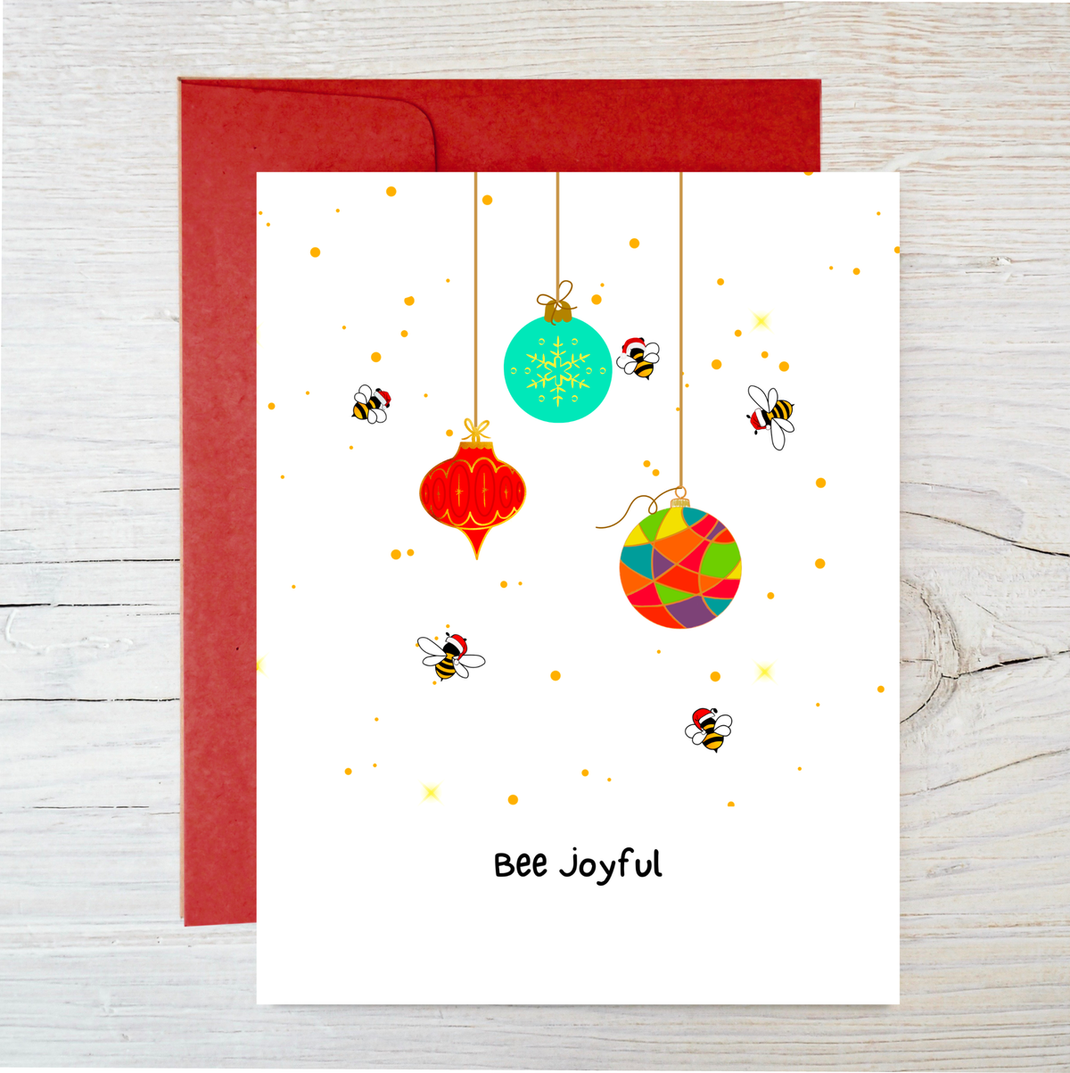 The Raven’s Edge Studio - Plantable Christmas Card: Eco Holiday Card, Bee Joyful