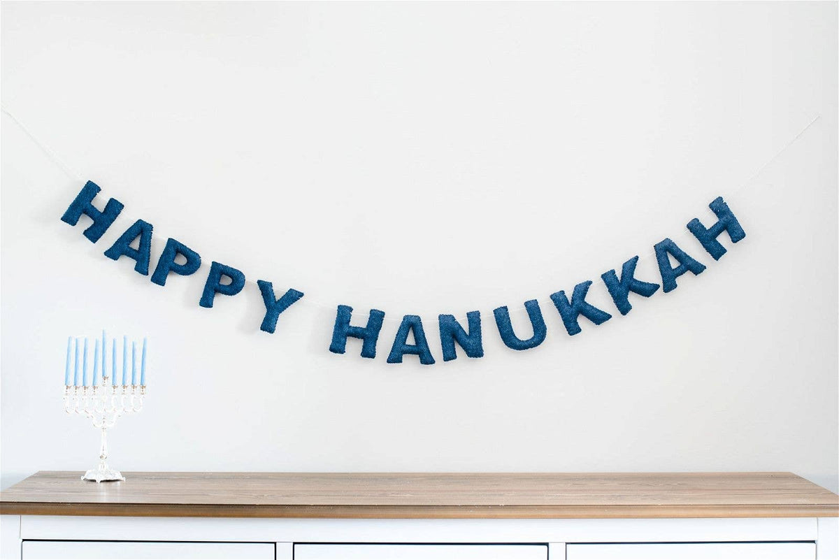 Nivas - Happy Hanukkah Banner (Navy)