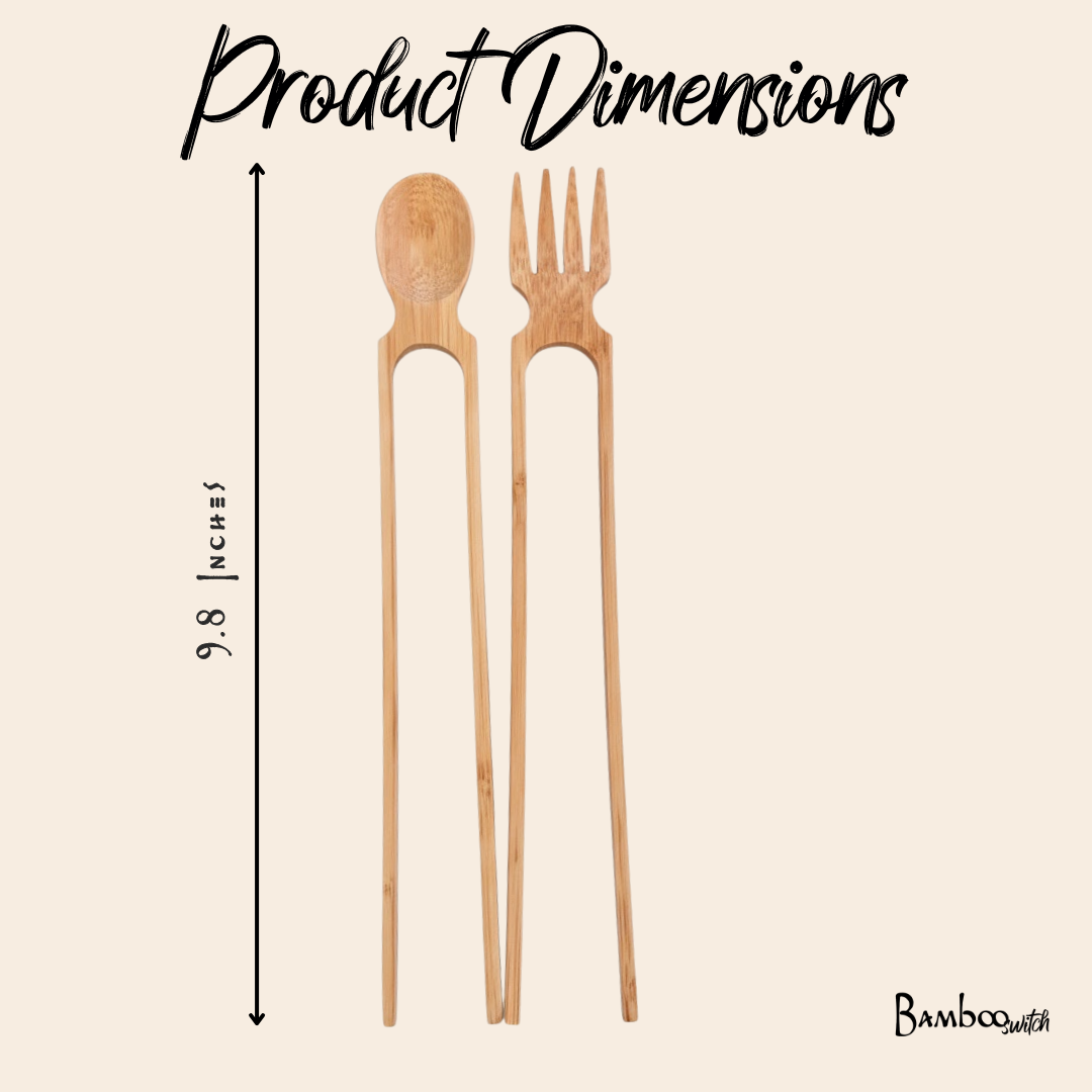 Bamboo Switch - Bamboo Chopstick Trainer with Spoon and Fork — alternate product image, view 4