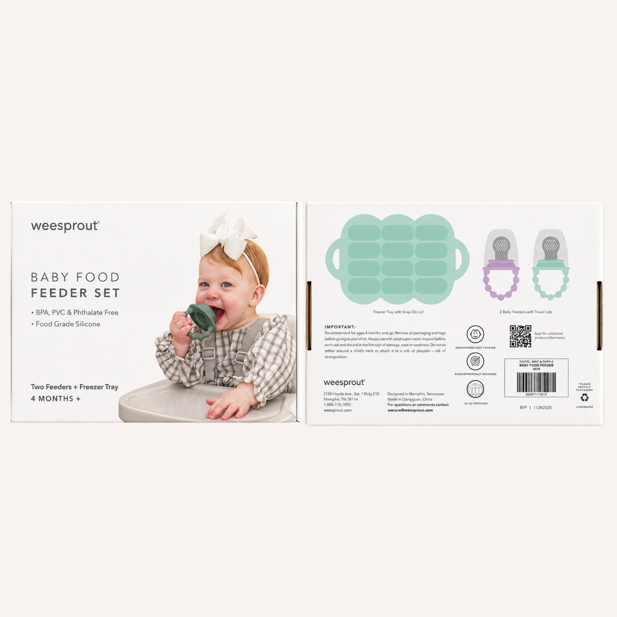 WeeSprout - Silicone Baby Food Feeder Set with Freezer Tray – 2 Pack — alternate product image, view 18