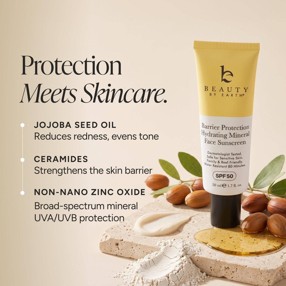 Beauty By Earth - Barrier Protection Hydrating Mineral Face Sunscreen (SPF 50) — alternate product image, view 4
