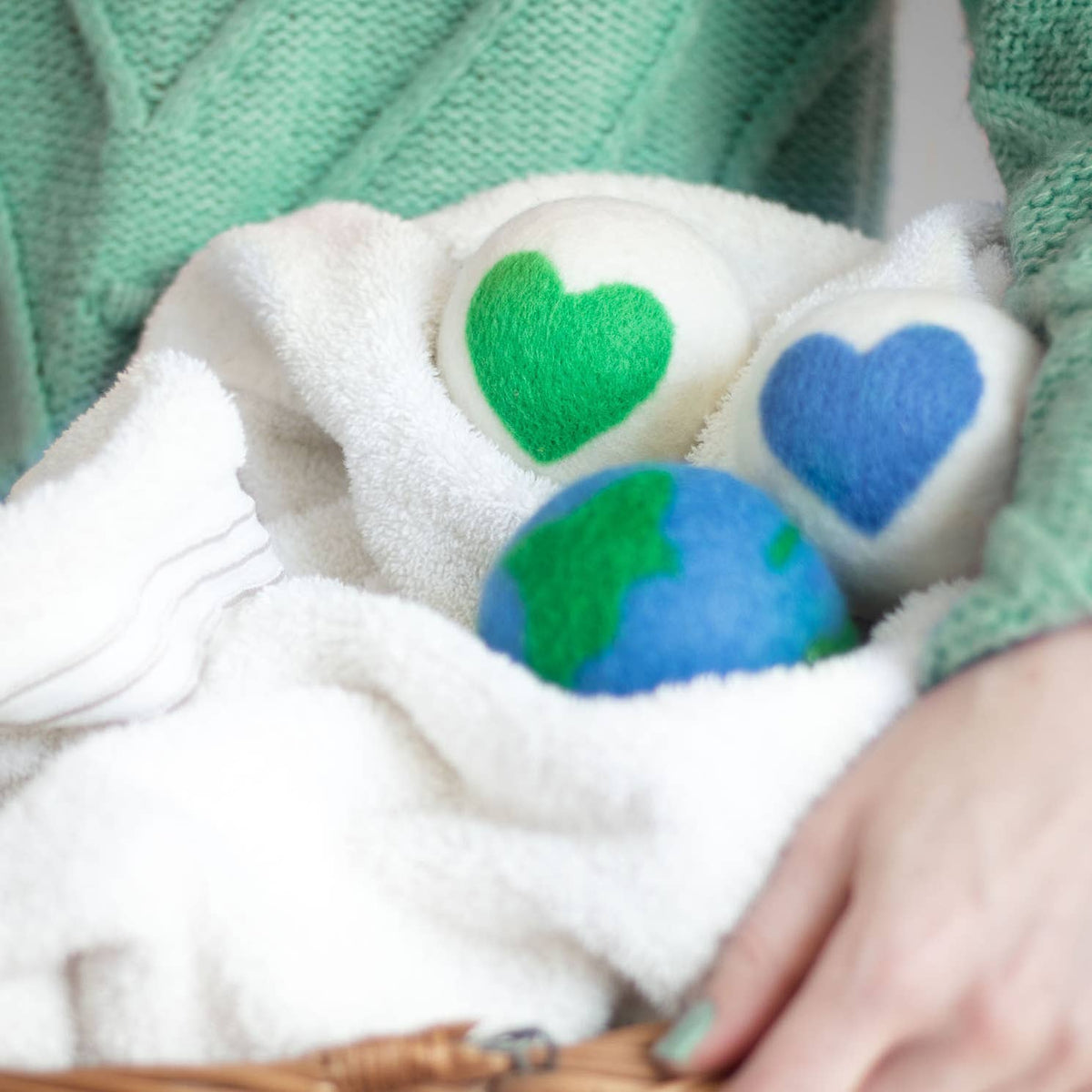 Friendsheep - Love Your Mama Eco Wool Dryer Balls - (Earth, Hearts)