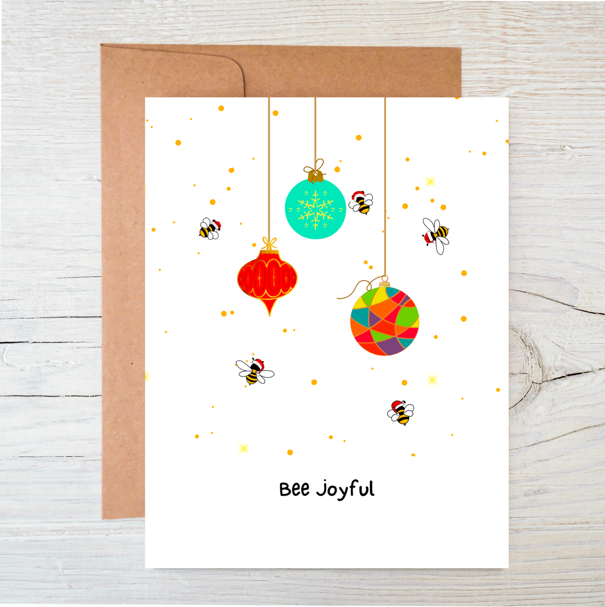 The Raven’s Edge Studio - Plantable Christmas Card: Eco Holiday Card, Bee Joyful