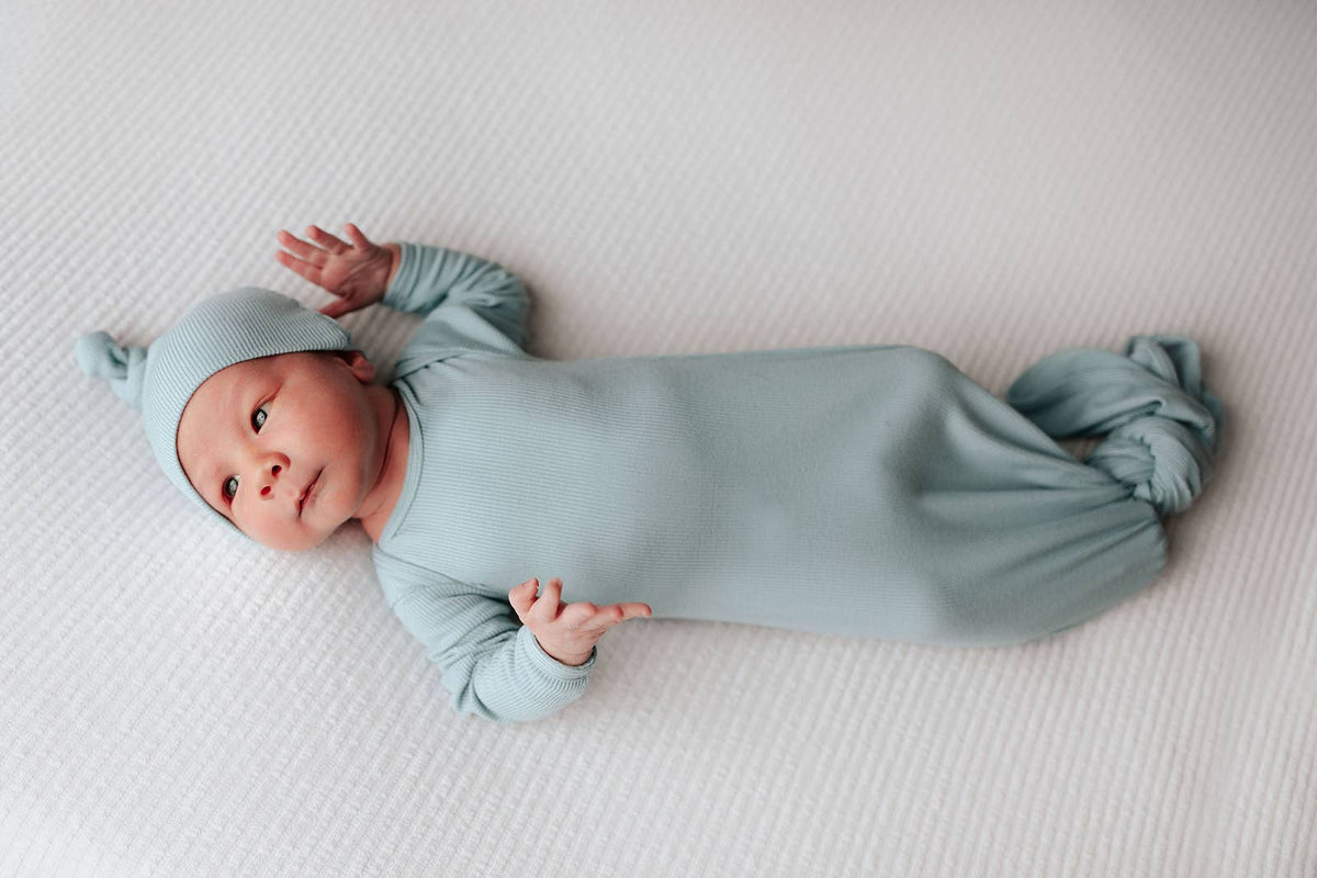 Three Little Tots - Blue Bird Knotted Gown — alternate product image, view 9