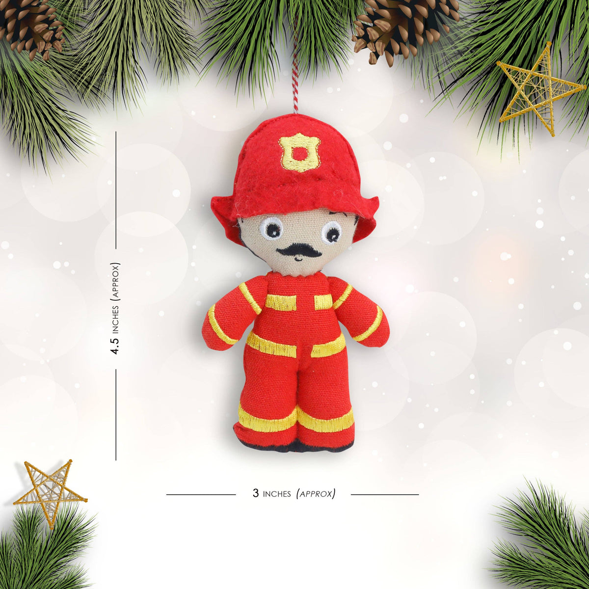 Mr. Ellie Pooh - Organic Cotton Ornament - Fireman — alternate product image, view 2