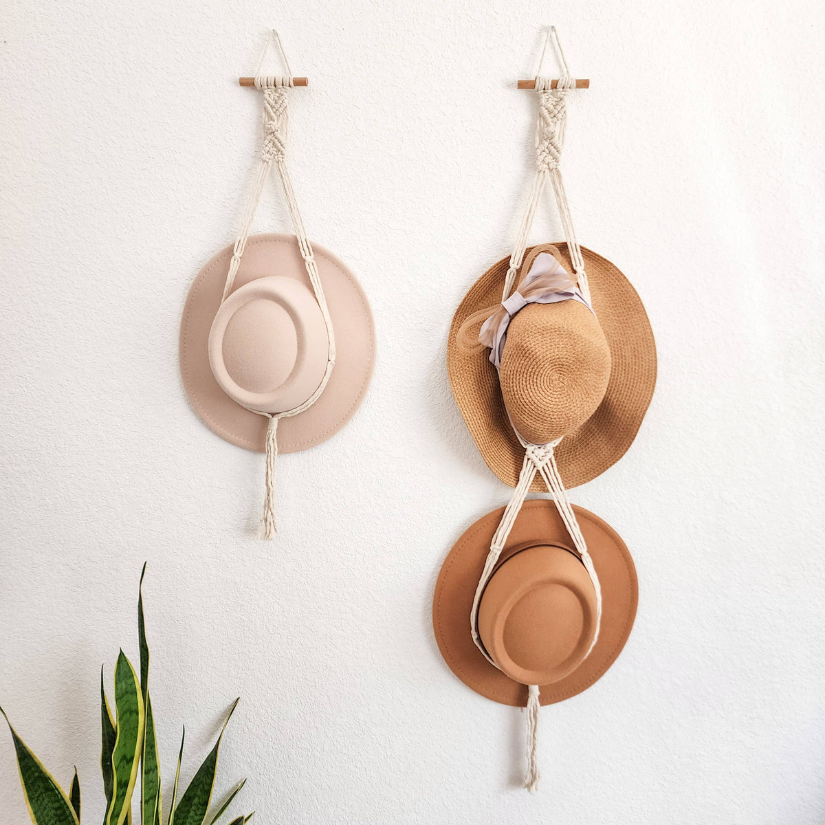 Handmade By Uruba - Macrame Hat Hanger, Wall Mounted Hat Display and Organizer — alternate product image, view 8