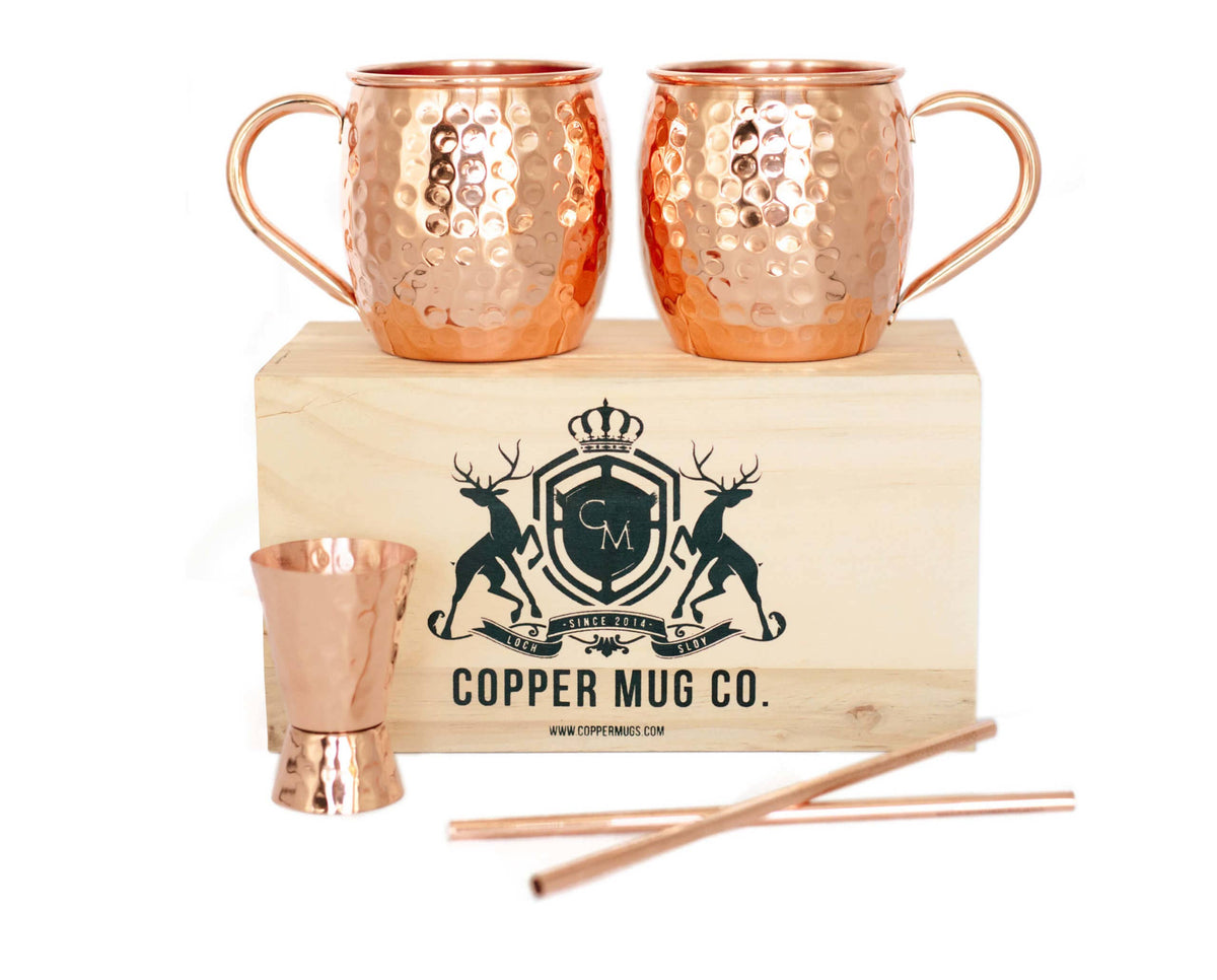 Copper Mug Company - Barrel Hammered: 16oz Solid Copper Moscow Mule Mug