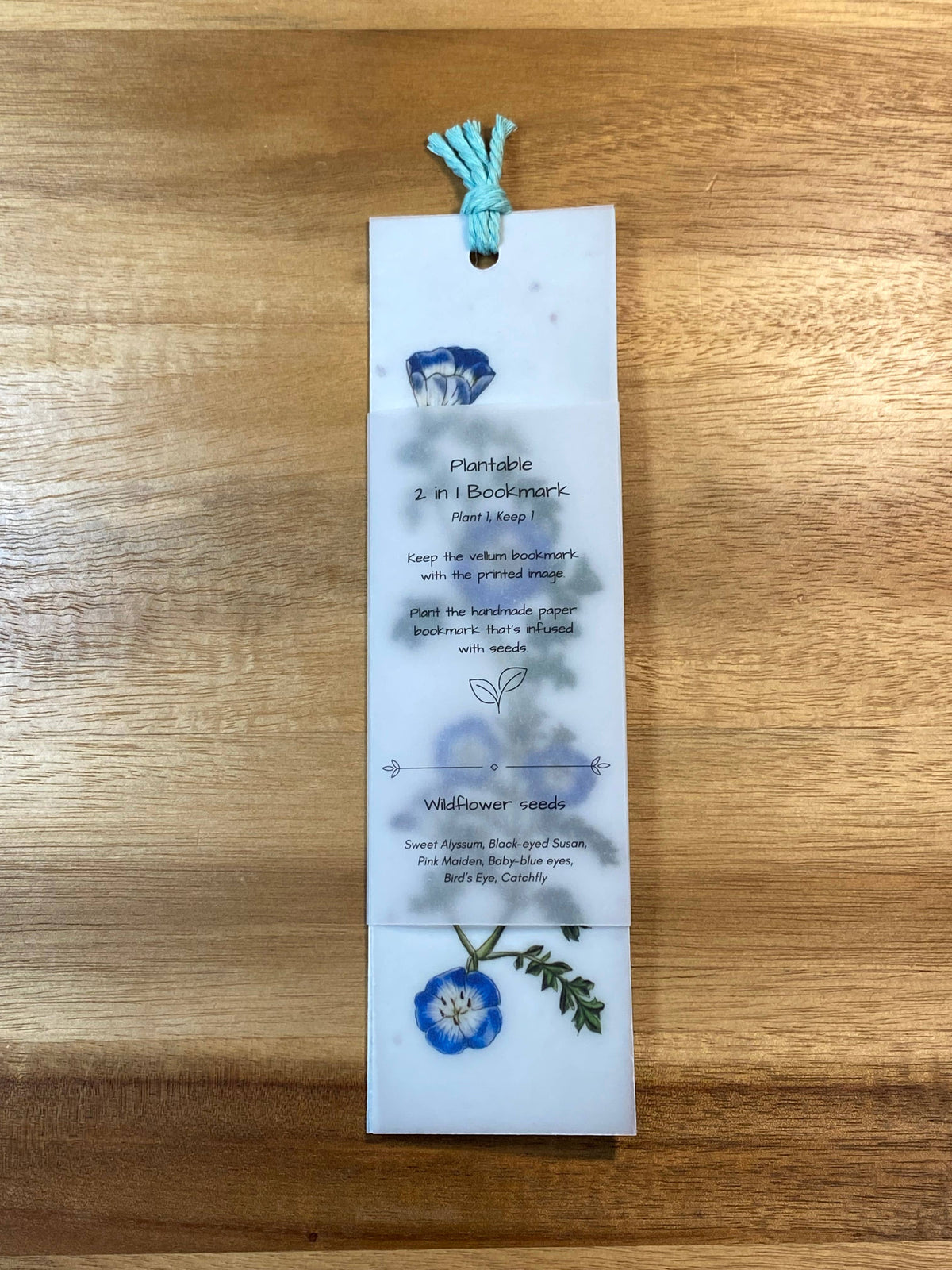 Plantable Bookmark: Baby Blue-eyes