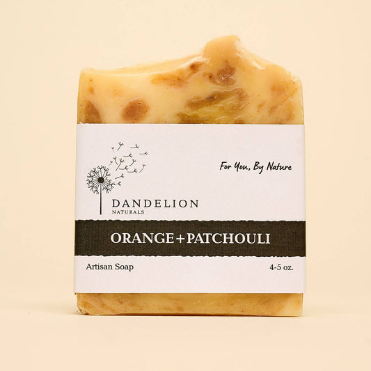 Dandelion Naturals - Jabón en barra de naranja y pachulí | Jabón en barra cítrico | Jabón natural