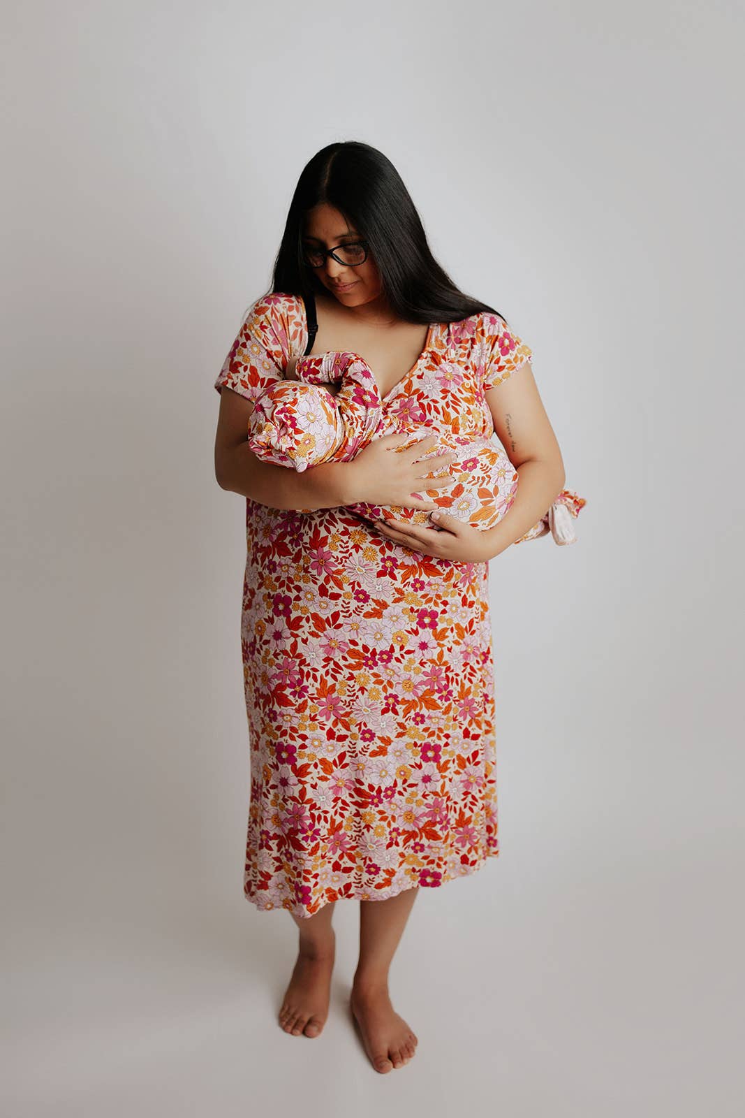 Three Little Tots - Wild Child Floral Hawaiian Knotted Gown — alternate product image, view 9