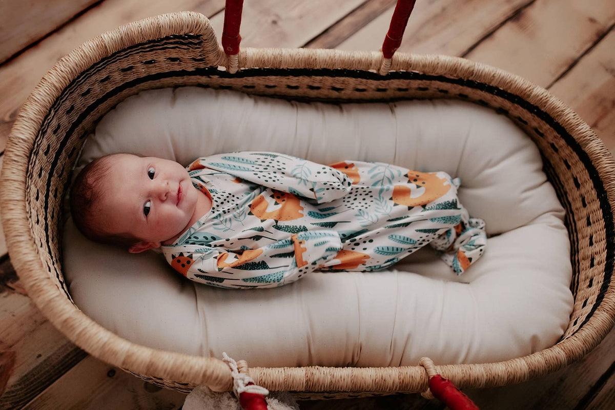 Three Little Tots - Dinosaur Animal Print Zoo Knotted Gown — alternate product image, view 20
