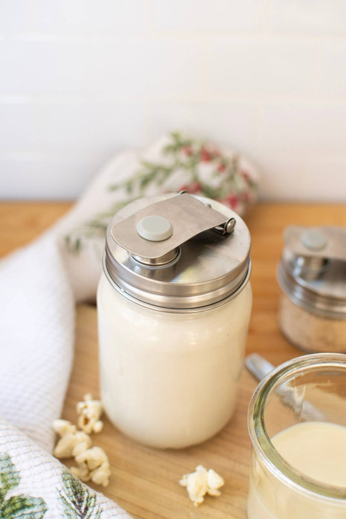 Zefiro - Pourable Jar Lid - Wide Mouth - Stainless Steel