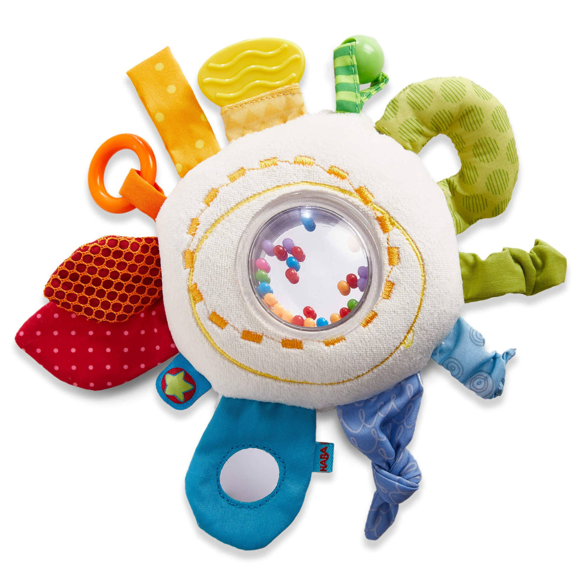 HABA USA - Mordedor de peluche con actividades Rainbow Round