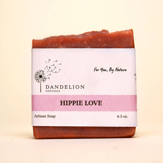 Dandelion Naturals - Jabón en barra Hippie Love | Jabón en barra de pachulí | Jabón natural