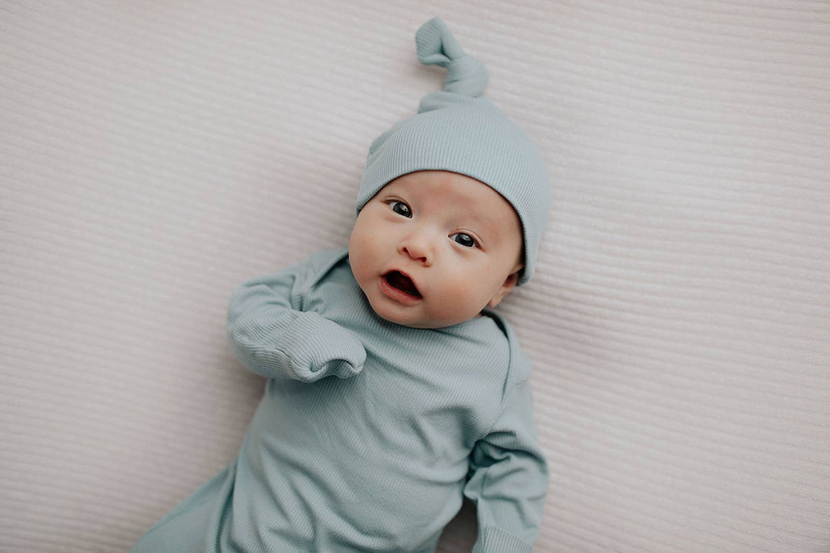 Three Little Tots - Blue Bird Knotted Gown — alternate product image, view 3